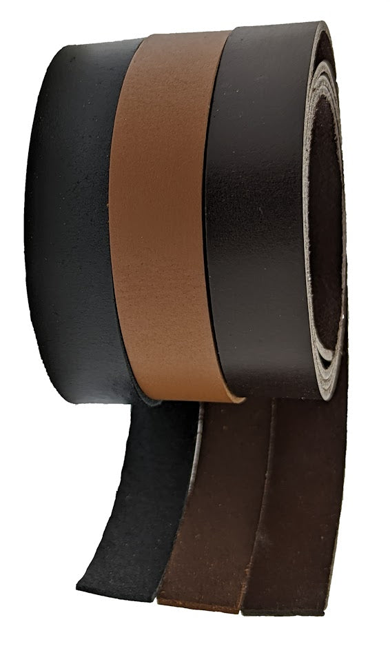 BlackTan_Dark Brown 20 mm wide leather strips 1 meter length.