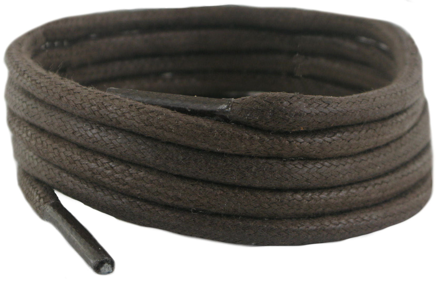 Brown wax cotton Boot laces 3 mm round
