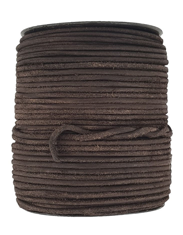 Dark Brown 3mm round Leather cord.