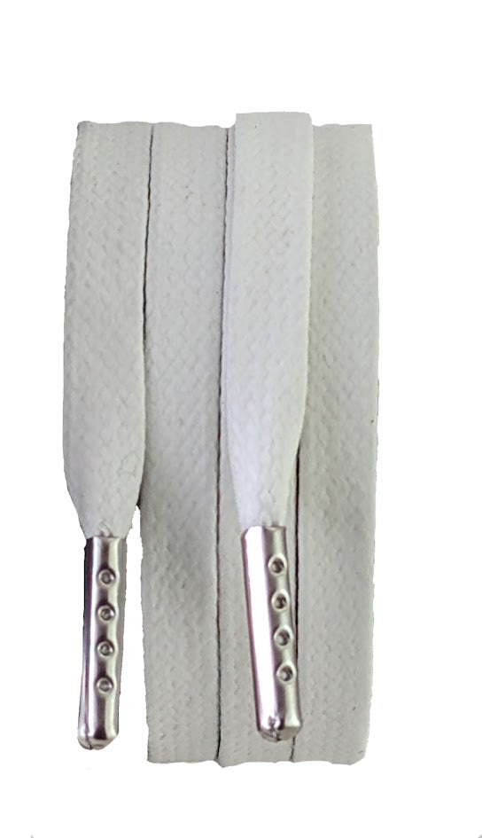 Flat white mm wide shoelaces & Boot Laces